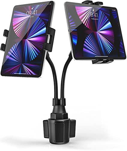 Dual Cup Holder Tablet Auto Halterung für 11.9 cm,32.8 cm Handy & iPad – Phichy Schwanenhals Doppelte Tablet Halterung für Auto, Galaxy Tabs, iPhone tabletten von Phichy