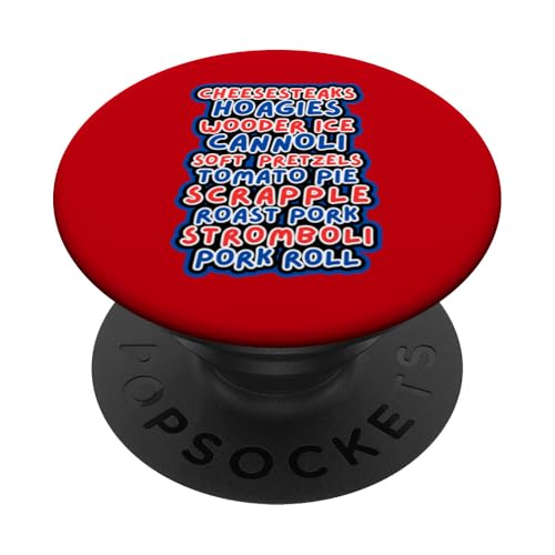 Philadelphia Philly Foods Cheesesteaks Hoagies Wooder Ice PopSockets Klebender PopGrip von Philadelphia Cheesesteaks at VintagePhilly Designs