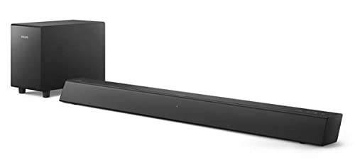 Philips Audio B5305/10 2.1-Kanal TV Soundbar mit Subwoofer kabellos | 70 W RMS | HDMI ARC | Bluetooth, optische & Audio 3.5 mm | Fernbedienung | Markantes Design Inklusive Wandhalterung Philips Audio B5305/10 2.1-Kanal TV Soundbar mit Subwoofer kabellos | 70 W RMS | HDMI ARC | Bluetooth, optische & Audio 3.5 mm | Fernbedienung | Markantes Design Inklusive Wandhalterung von Philips Audio