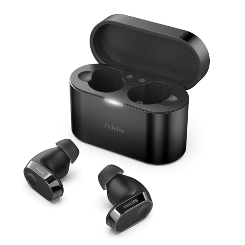 Philips Audio Fidelio T2 Noise Cancelling True Wireless In-Ear Bluetooth Kopfhörer - Hervorragende Gesprächsqualität, kompatibel mit Sprachassistent und bis zu 40 Stunden Musikwiedergabe - Schwarz von Philips Audio