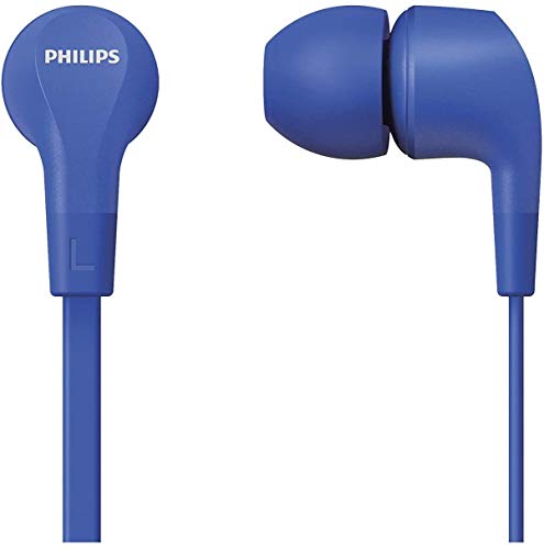 Philips Audio Kopfhörer In Ear E1105BL/00 mit Inline-Fernbedienung (8,6-mm-Neodym-Treiber, Kräftiger Bass, Klarer Sound, Bequemer Sitz) Blau von Philips Audio