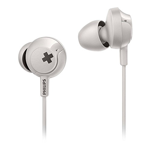 Philips Audio SHE4305WT/00 In-Ear Kopfhörer (Voluminöse Bässe, Integriertes Mikrofon, Geräuschisolation, Ergonomisches Design, 3 Ohrkappentypen) weiß von Philips Audio
