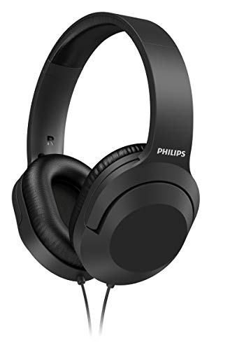 Philips Audio TAH2005BK/00 Over-Ear Stereo Kopfhörer mit Kabel (2-m-Kabel, 40-mm-Neodym-Treiber, Passive Geräuschisolierung, Verstellbarer Kopfbügel, Leicht) Schwarz, einheitsgröße von Philips Audio