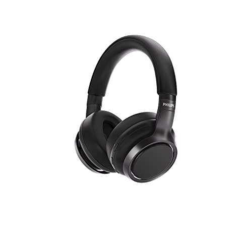 Philips Audio TAH9505BK kabellose Over-Ear-Kopfhörer, Active Noise Cancellation Pro, kabellose Over-Ear-Kopfhörer für Erwachsene, mit Doppel-Mikrofon, Bluetooth, 27 Stunden Spielzeit, Schwarz One Size von Philips Audio