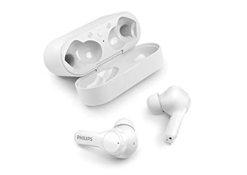 Philips Audio True Wireless Kopfhörer IPX5 Spritzwasser-/Schweißresistent, Bis Zu 26 Stunden Wiedergabe Mit Portabler USB-C Ladetasche, TAT3217WT/00, Weiß, Einheitsgröße von Philips Audio