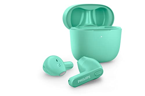 Philips Bluetooth Kopfhörer Bluetooth Ohrhörer, Schweißbeständig, 18 Stunden Spielzeit, integriertes Mikrofon, Schmale Ladebox, TAT2236GR/00, Grün von Philips Audio