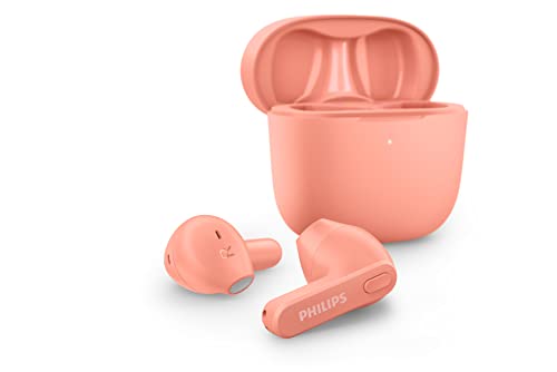 Philips Bluetooth Kopfhörer Bluetooth Ohrhörer, Schweißbeständig, 18 Stunden Spielzeit, integriertes Mikrofon, Schmale Ladebox, TAT2236PK/00, Rosa von Philips Audio