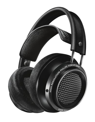 Philips Fidelio Kopfhörer X2HR/00 Over-Ear High-Resolution Audio (Hochleistungs-Neodym-Treiber, Deluxe-Schaumstoff-Ohrpolster, Kabelclip, Noise Cancelling) Vorband Verstellbar, Schwarz - 50 mm von Philips Audio