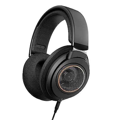 Philips Over-Ear Kopfhörer/Kopfhörer mit Kabel ideal für Laptop Tablet und Smartphone/Geräuschisolierung Hervorragender Komfort Premium-Design 3 m Kabel 50 mm Drivers/Philips Audio SHP9600 Black/Gold Einheitsgröße von Philips Audio