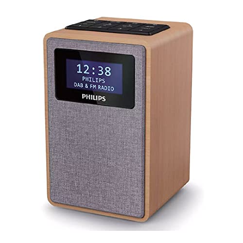 Philips R5005/10 Radiowecker, DAB+ Radio (2,5 Zoll Full-Range-Lautsprecher, Kompaktes Design, DAB+/FM-Radio, Schwarz glänzendes Display, Zweifacher Alarm) von Philips Audio