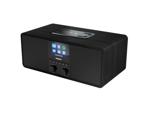 Philips R8805/10 Internetradio mit DAB+ & UKW | Spotify Connect & Bluetooth Streaming | Kabelloses Qi-Ladepad & USB-Anschluss | Wecker & Sleeptimer von Philips Audio