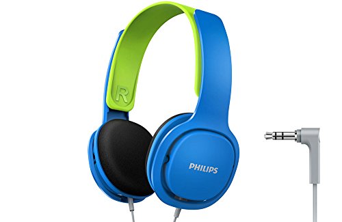 Philips SHK2000BL/00 Over Ear Kinder Kopfhörer, Farbige LED-Leuchten, 85dB Lautstärkebegrenzung, Geräuschisolierendes, Mit Weichen Ohrpolstern, Ergonomisches Stirnband (Blau) von Philips Audio