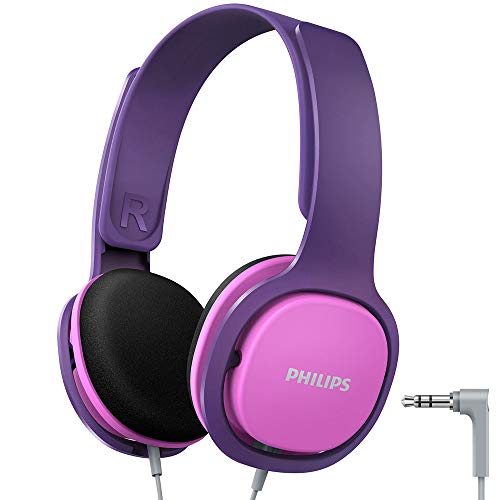 Philips SHK2000PK/00 Over Ear Kinder Kopfhörer, Farbige LED-Leuchten, 85dB Lautstärkebegrenzung, Geräuschisolierendes, mit weichen Ohrpolstern, Ergonomisches Stirnband (Rosa) von Philips Audio