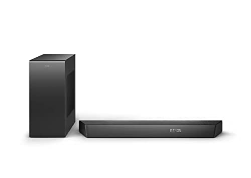 Philips TAB7807/10 Soundbar 3.1 Kabelloser Subwoofer, Dolby Atmos, Cinematischer Sound, HDMI eARC, Roku TV Ready, 620 W von Philips Audio