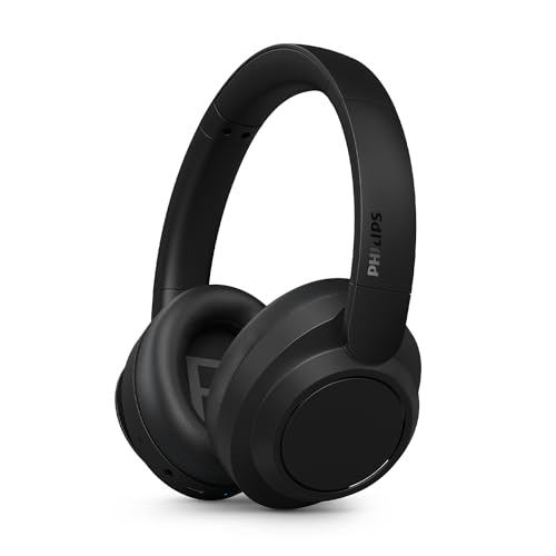 PHILIPS TAH6509BK/00 Noise Cancelling Over-Ear Wireless Bluetooth Kopfhörer - Hervorragende Gesprächsqualität, kompatibel mit Sprachassistenten und bis zu 45 Stunden Musikwiedergabezeit - Schwarz von PHILIPS