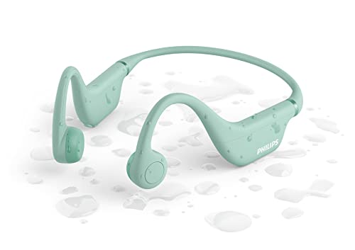 Philips TAK4607GR/00 Kabellose Open-Ear-Kopfhörer für Kinder, IPX5 Wasserschutz und bis zu 5 Stunden Wiedergabezeit, Kindersicherung, Verstellbarer Kopfbügel, kristallklare Anrufe, grün von Philips Audio