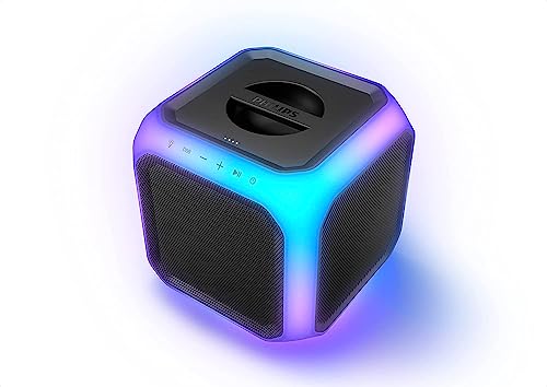Philips TAX7207/10 Bluetooth-Party-Lautsprecher, 12 Stunden Wiedergabe, 360°-Partylicht, Drahtlosverbindung Für Party Und Wiederaufladbarer Akku Black Philips TAX7207/10 Bluetooth-Party-Lautsprecher, 12 Stunden Wiedergabe, 360°-Partylicht, Drahtlosverbindung Für Party Und Wiederaufladbarer Akku Black von Philips Audio