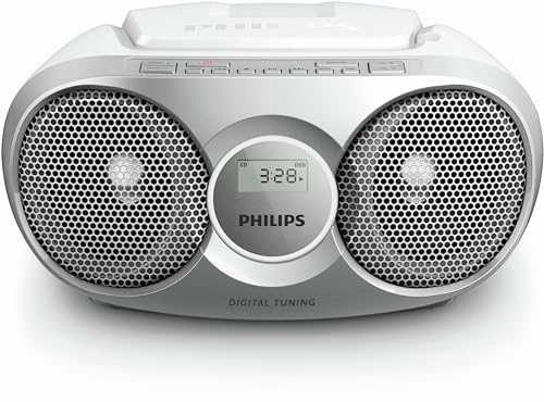 Philips Tragbarer CD Player/Digital UKW, Dynamischer Bass-Boost, Audioeingang/Radio CD, AZ215S/12, Silber Philips Tragbarer CD Player/Digital UKW, Dynamischer Bass-Boost, Audioeingang/Radio CD, AZ215S/12, Silber von Philips Audio