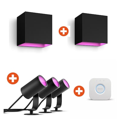 Bundle Philips Hue White & Color Ambiance Lily Spot Outdoor schwarz 3er Pack + 2 x Resonate Wandleuchte + Bridge V2 Bundle Philips Hue White & Color Ambiance Lily Spot Outdoor schwarz 3er Pack + 2 x Resonate Wandleuchte + Bridge V2 von Philips Hue