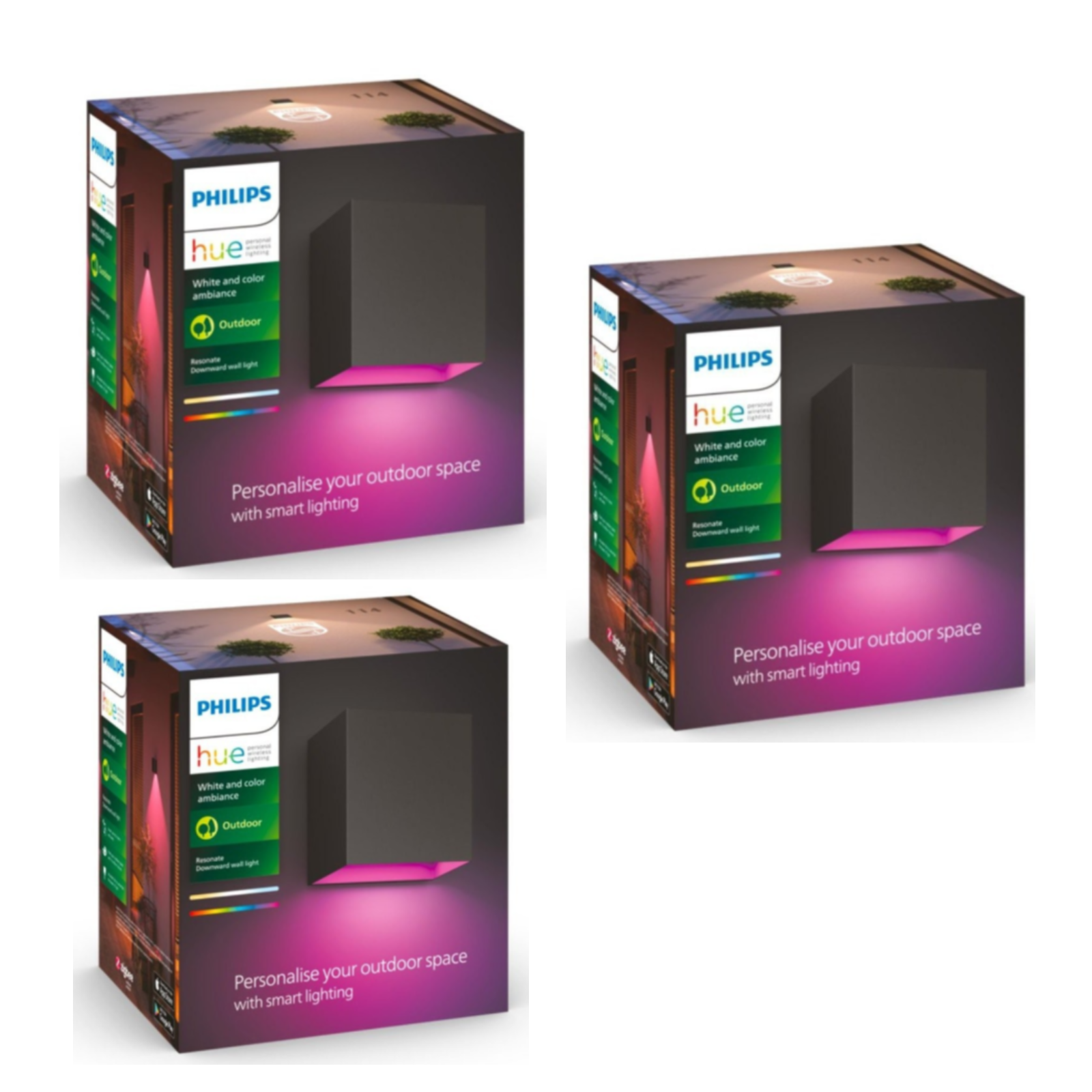 Philips Hue - 3x Downward Resonate Wandleuchte - Bundle Philips Hue - 3x Downward Resonate Wandleuchte - Bundle von Philips Hue