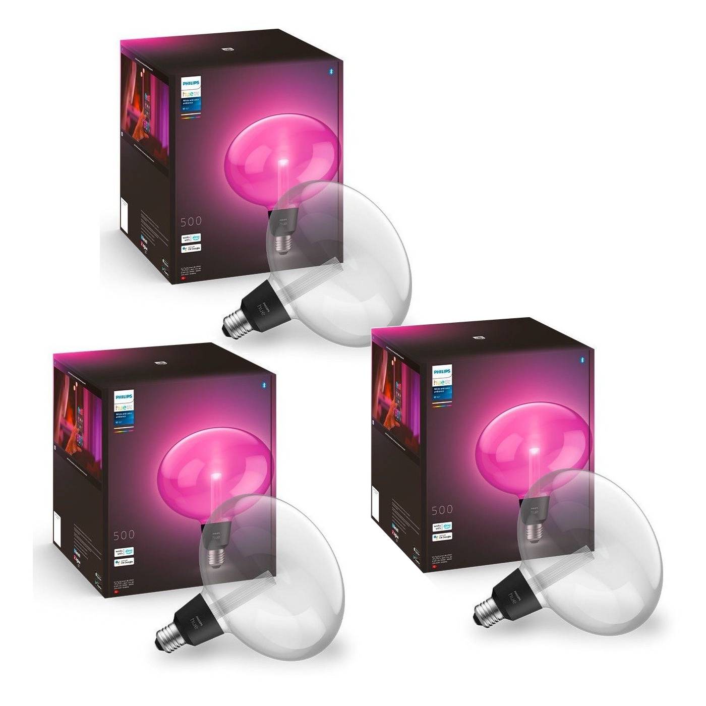 Philips Hue - 3xEllipse - E27 Smarte Glühbirne - Lightguide - Bundle von Philips Hue