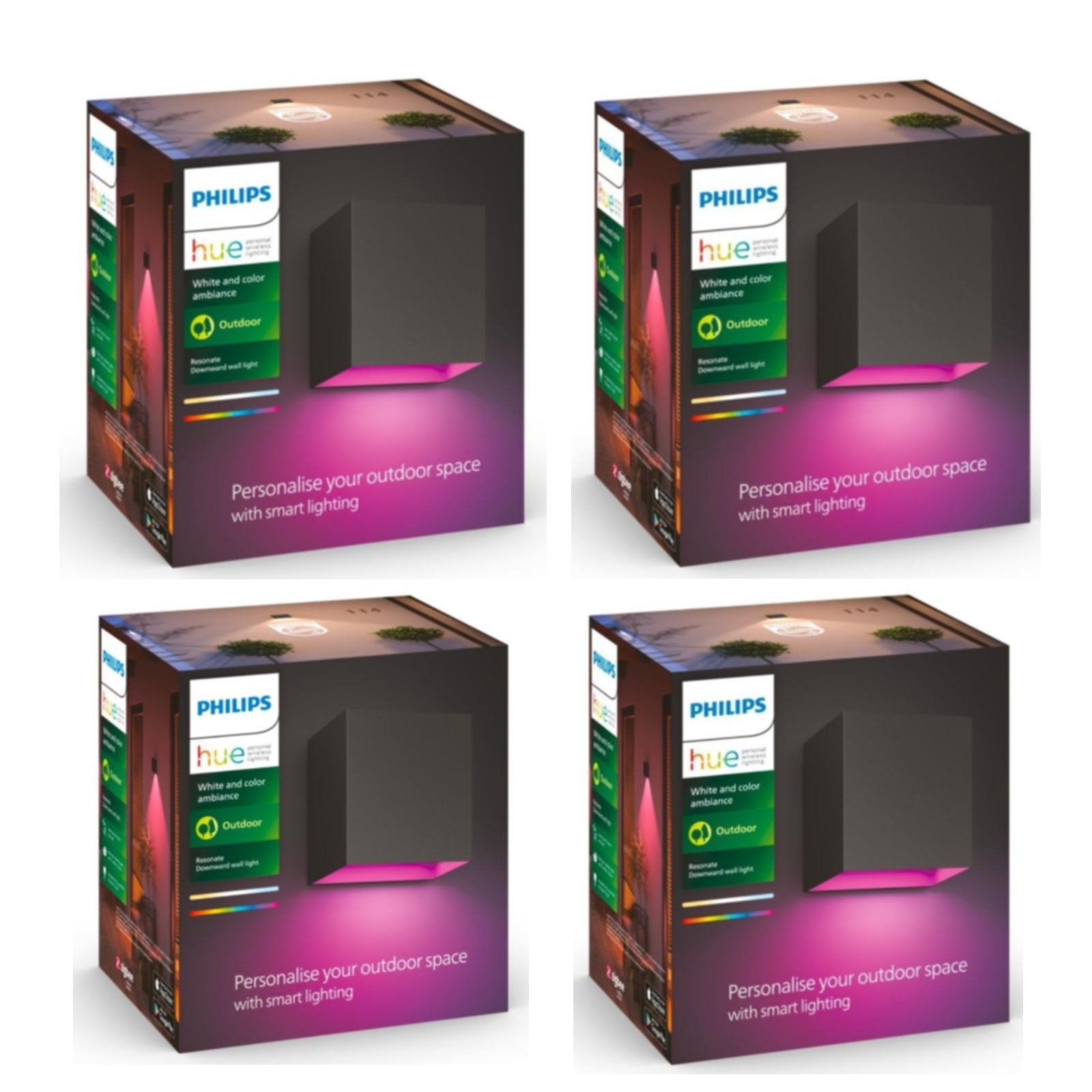 Philips Hue - 4x Downward Resonate Wandleuchte - Bundle Philips Hue - 4x Downward Resonate Wandleuchte - Bundle von Philips Hue