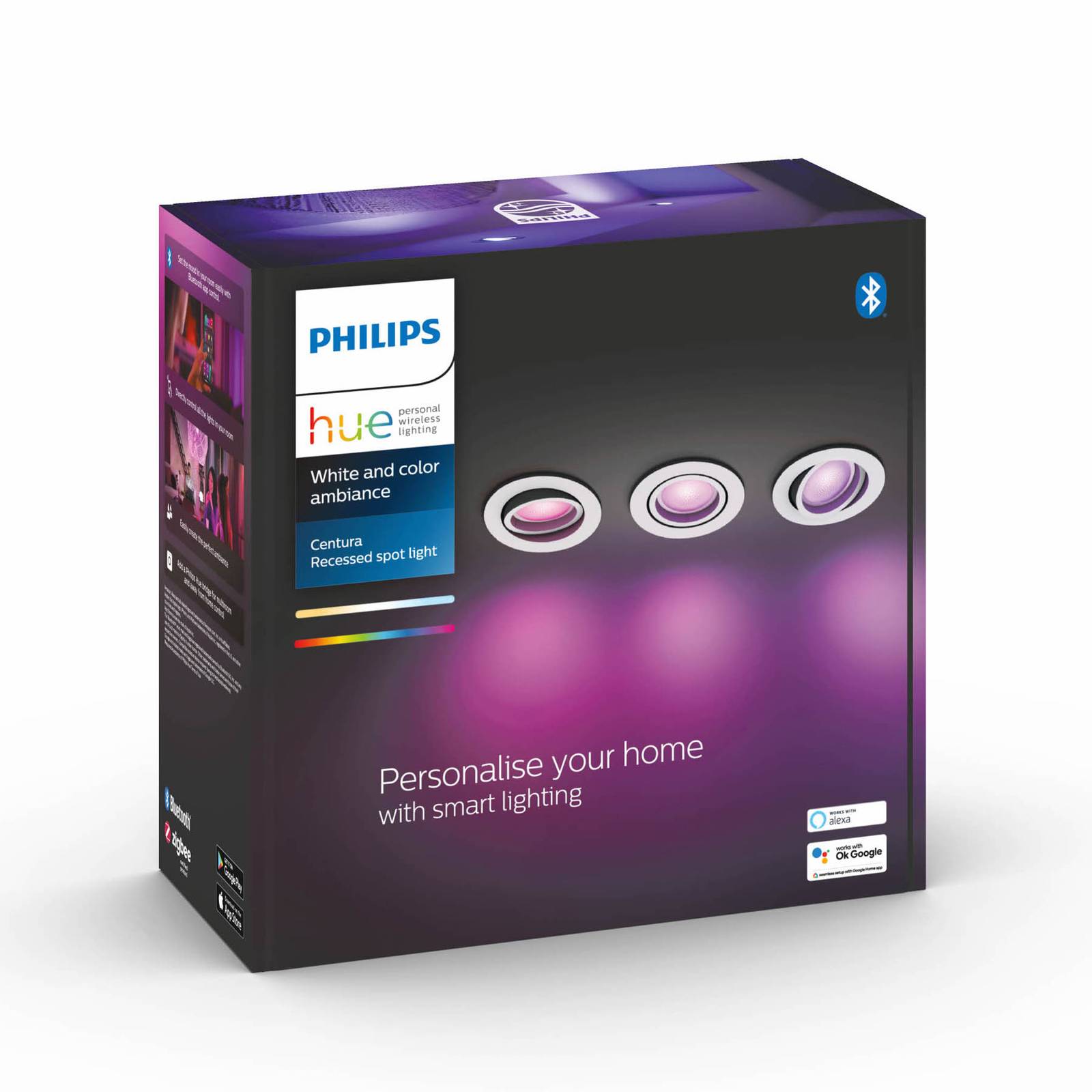 Philips Hue Centura Einbauspot rund 3er, weiß von Philips Hue