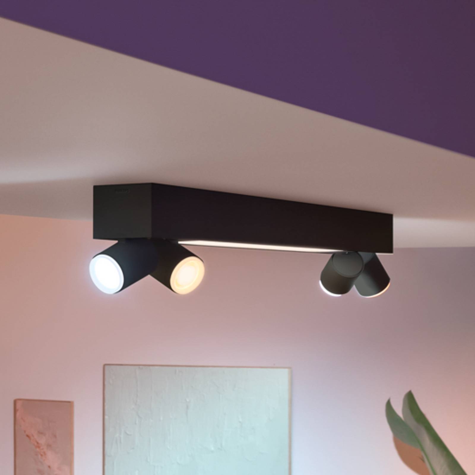 Philips Hue LED-Deckenspot Centris schwarz 4-flammig RGB CCT Philips Hue LED-Deckenspot Centris schwarz 4-flammig RGB CCT von Philips Hue