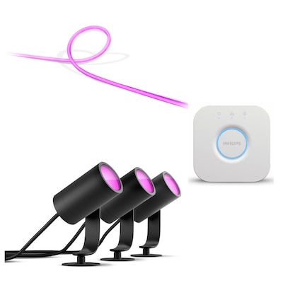 Philips Hue Starter Set Lightstrip Outdoor 5m + Lily Spot 3er Pack + Bridge V2 Philips Hue Starter Set Lightstrip Outdoor 5m + Lily Spot 3er Pack + Bridge V2 von Philips Hue