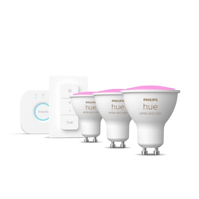 Philips Hue Starter Set White & Col. Amb. GU10 3x350lm & Dimmschalter von Philips Hue