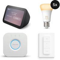 Philips Hue White Ambiance E27 1100lm 5er Starter-Set + Amazon Echo Show 5 (3. Gen) von Philips Hue