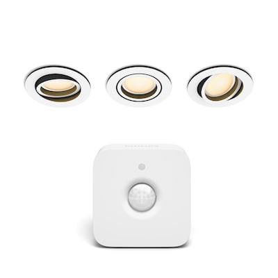 Philips Hue White Ambiance Milliskin Einbauspot weiß • 3er Pack + Bewegungsmelder Philips Hue White Ambiance Milliskin Einbauspot weiß • 3er Pack + Bewegungsmelder von Philips Hue