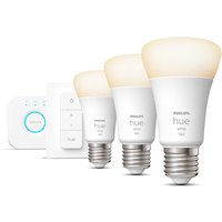 Philips Hue White E27 1100lm Bluetooth Starter Kit - 3 Lampen, Bridge, Dimmschalter - Weiß von Philips Hue