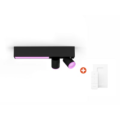 Philips Hue White & Color Ambiance BT Centris Spot 2 flg. schwarz + Dimmswitch von Philips Hue