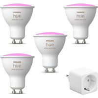 Philips Hue White & Color Ambiance GU10 Bluetooth 4er-Set + Smart Plug von Philips Hue