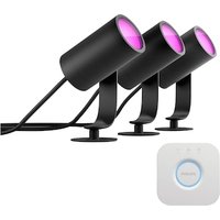 Philips Hue White & Color Ambiance Lily Spot Outdoor schwarz • 3er Pack + Bridge von Philips Hue