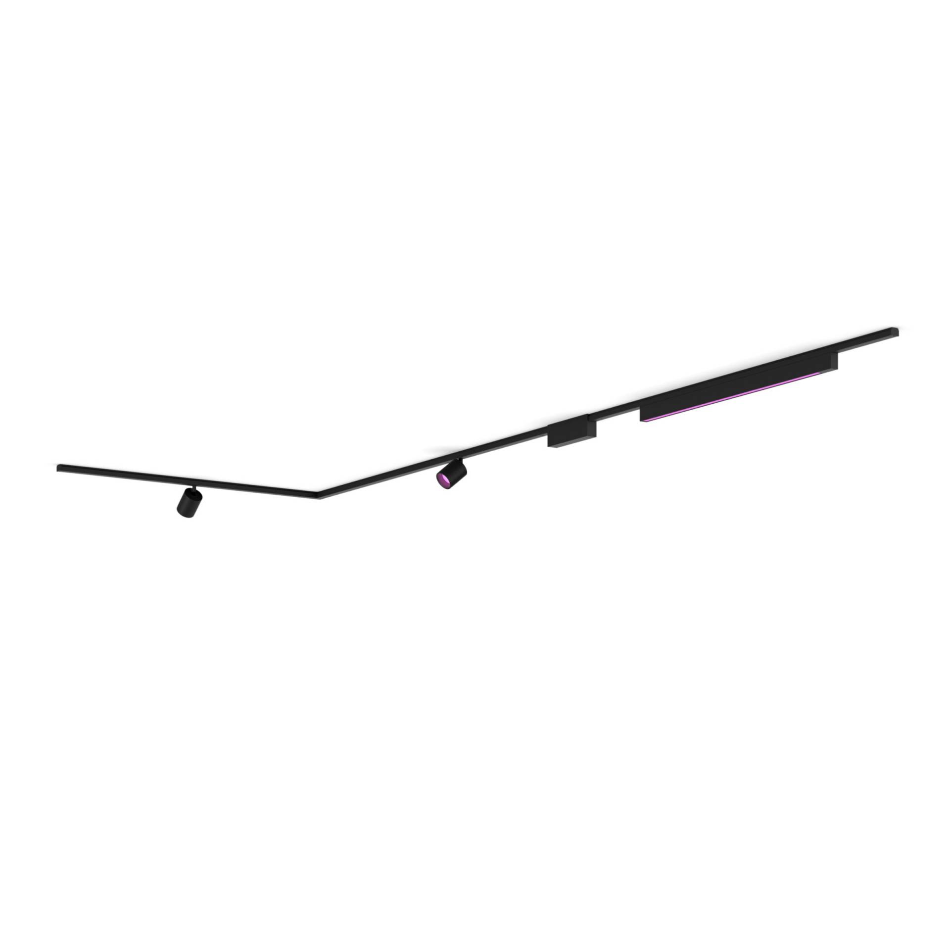 Philips Perifo Basis-Set L-förmige Deckenleuchte Schwarz (2 Spots, 1 Lightbar) von Philips Hue