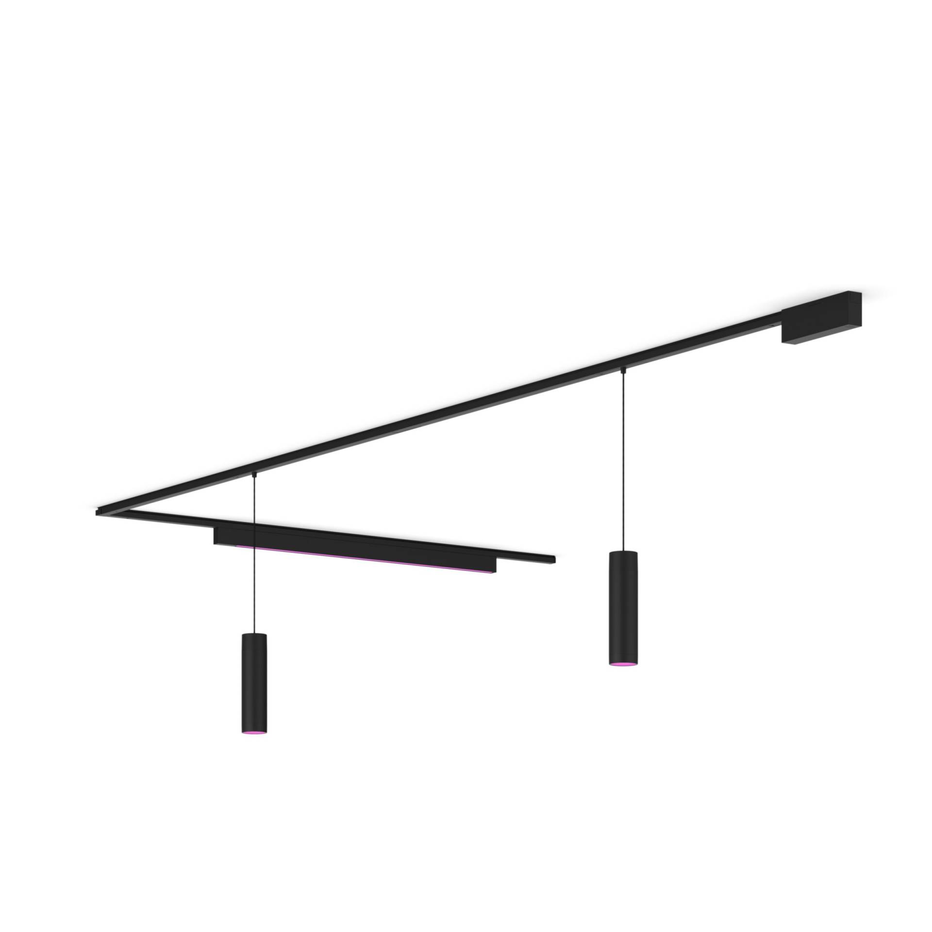 Philips Perifo Basis-Set L-förmige Deckenleuchte Schwarz (2 Spots, 1 Pendel) von Philips Hue