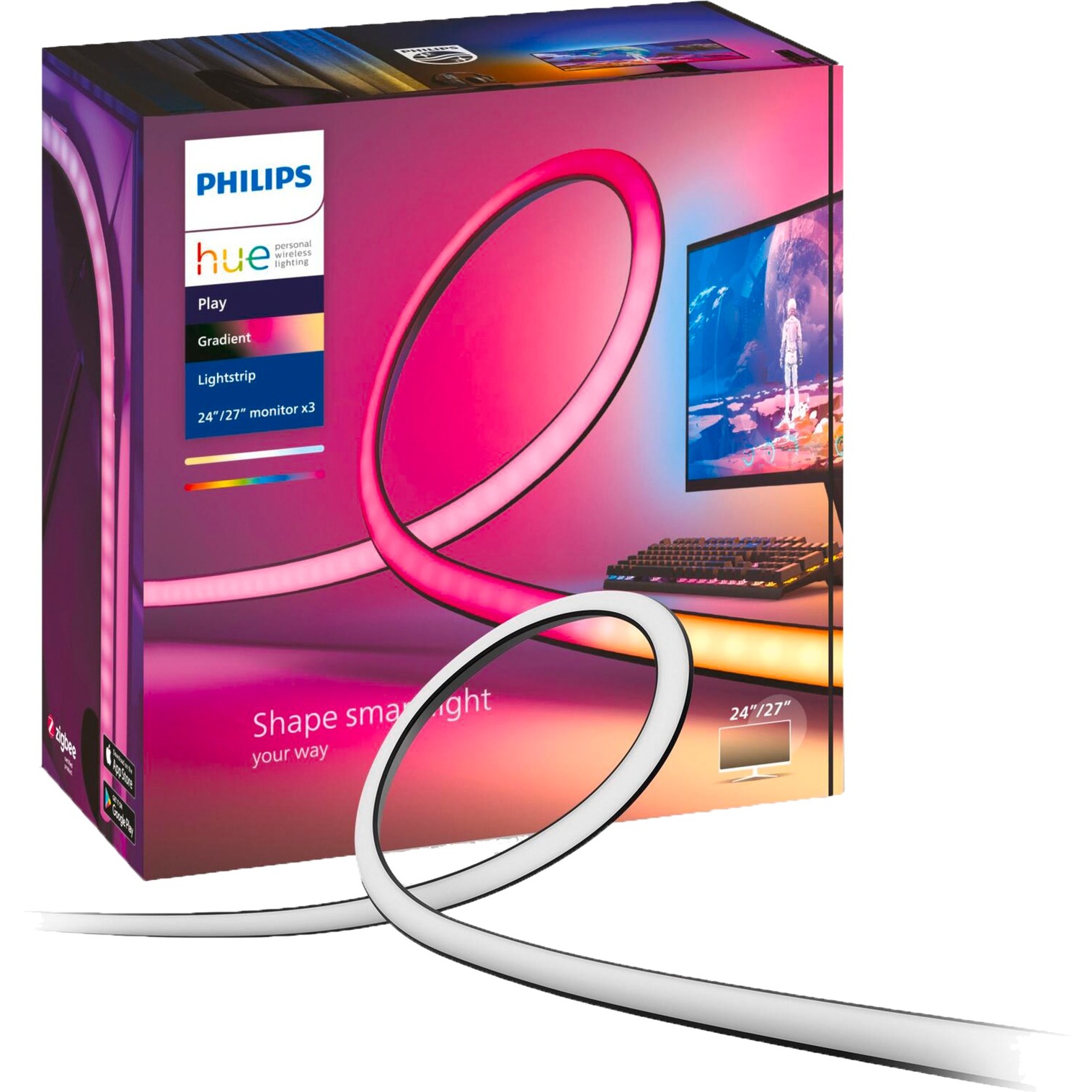 Play Gradient Lightstrip 24/27" 3er-Set, LED-Streifen von Philips Hue