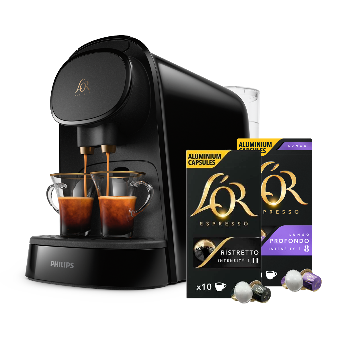 Philips L'Or - Barista Original Kapselmaschine Schwarz - Starter Kit (LM8012/00) von Philips L'Or
