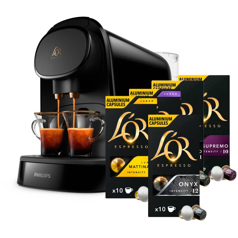 Philips L'Or - Barista Original Kapselmaschine Schwarz - Starter Kit Mix (LM8012/00) von Philips L'Or