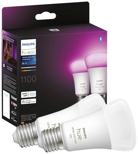 Philips Lighting Hue LED-Leuchtmittel (2er-Set) 871951429131700 EEK: F (A - G) Hue White & Col. Amb. von Philips Lighting