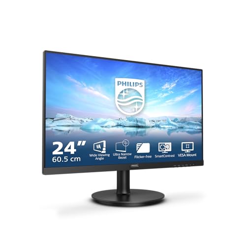Philips 241V8L - 24 Zoll FHD Monitor, AdaptiveSync (1920x1080, 75 Hz, VGA, HDMI) schwarz von Philips Monitors