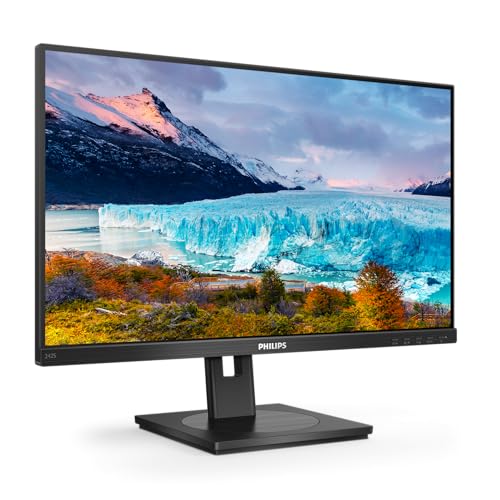 Philips 242S1AE - 24 Zoll FHD Monitor, höhenverstellbar (1920x1080, 75 Hz, VGA, DVI, HDMI, DisplayPort) schwarz von Philips Monitors