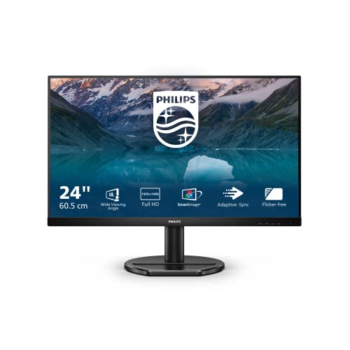 Philips 242S9JAL - 24 Zoll Full HD Monitor, AdaptiveSync, Laustprecher (1920x1080, 75 Hz, VGA, HDMI, DisplayPort, USB Hub) schwarz von Philips Monitors