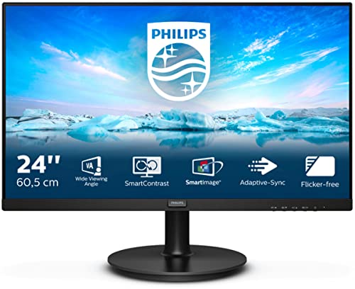 Philips 242V8LA - 24 Zoll FHD Monitor, AdaptiveSync (1920x1080, 75 Hz, VGA, HDMI, DisplayPort) schwarz von Philips Monitors