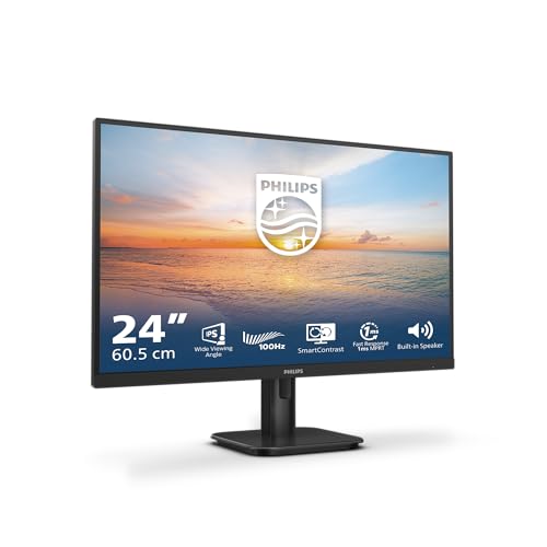 Philips 24E1N1200A – 24 Zoll Full HD Monitor, 120 Hz, Adaptive Sync., Lautsprecher (1920x1080, 1x D-Sub, 1x HDMI 1.4, 1x DisplayPort 1.2) schwarz von Philips Monitors