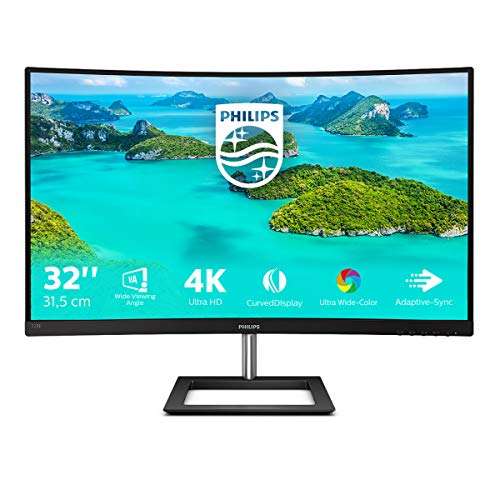 Philips 328E1CA - 32 Zoll UHD Curved Gaming Monitor, 60 Hz, 4ms, AdaptiveSync (3840x2160, HDMI 2.0, DisplayPort) schwarz von Philips Monitors