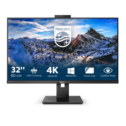 Philips 329P1H - 32 Zoll UHD USB-C Docking Monitor, Webcam, höhenverstellbar (3840x2160, 60 Hz, HDMI 2.0, DisplayPort, USB-C, RJ45, USB Hub) schwarz von Philips Monitors