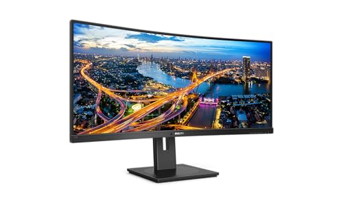 Philips 345B1C - 34 Zoll WQHD Curved Monitor, höhenverstellbar (3440x1440, 100 Hz, HDMI, DisplayPort, USB Hub) schwarz von Philips Monitors